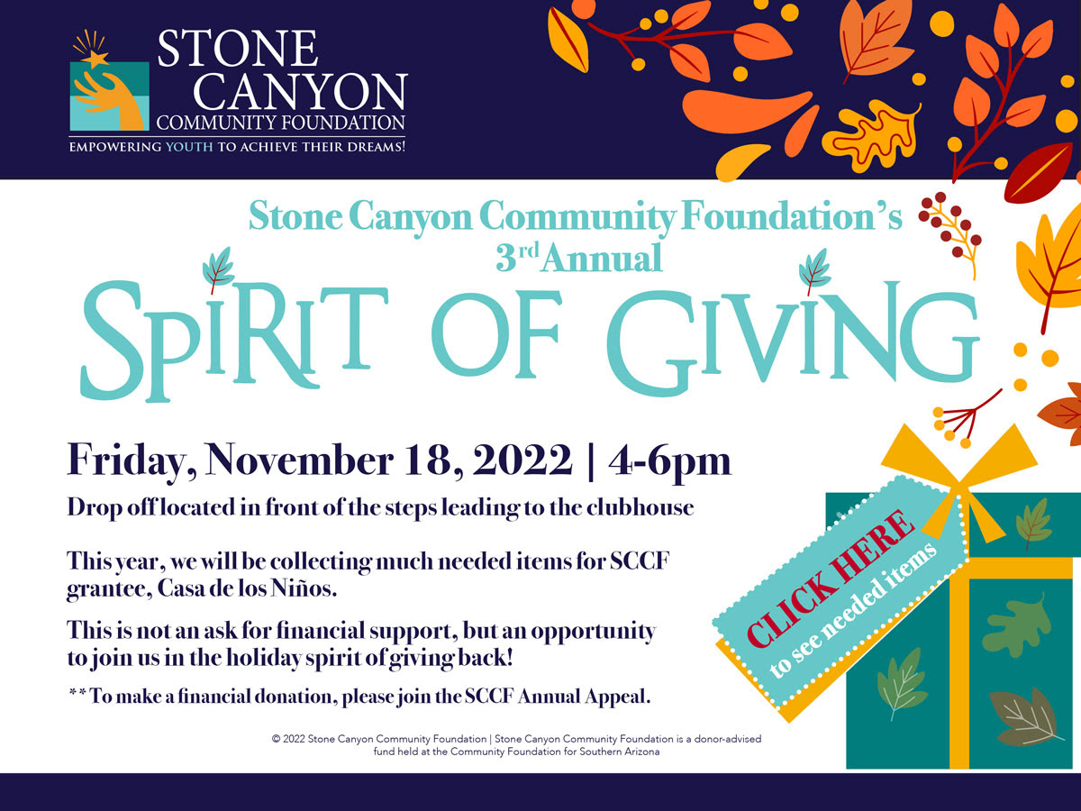 Stone Canyon Community Foundation 3rd Annual Spirit of Giving